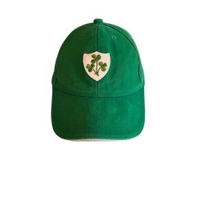 Ireland Green Baseball Cap W/ Adjustable Strap & Shamrock Patch Embroidery